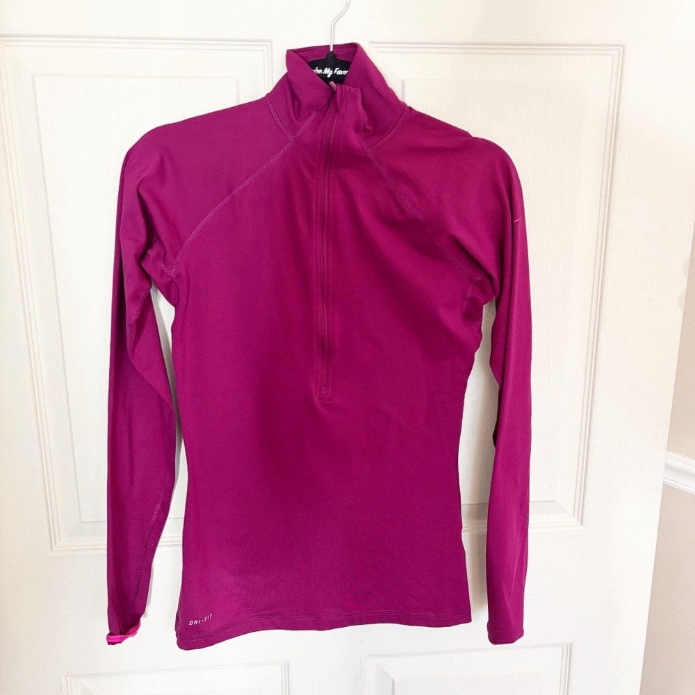 Nike Pink Half Zip Dry Fit Workout Top Size Small